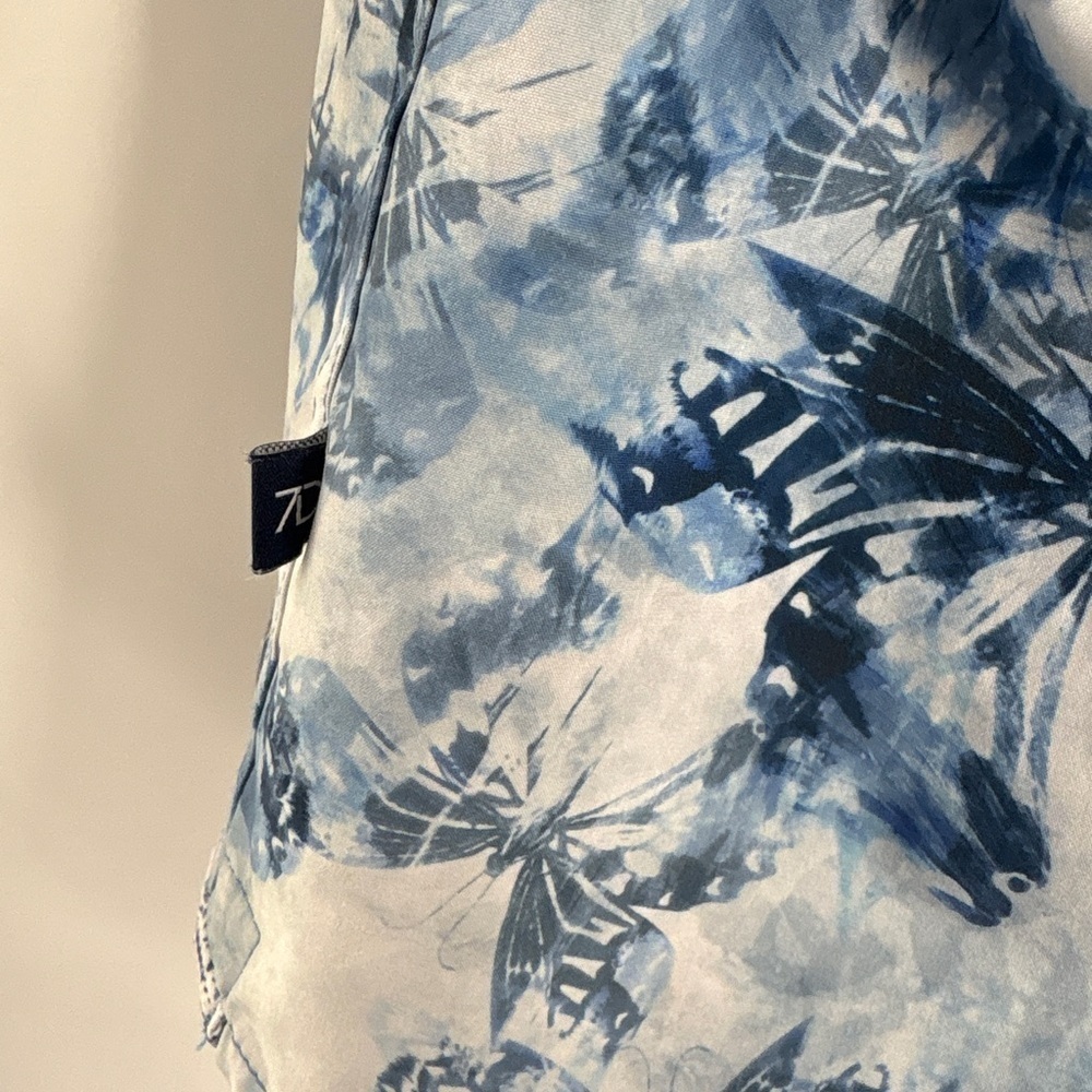 7 Diamonds Blue and White Men's Butterfly Shirt - Large - Picture 5 of 11
